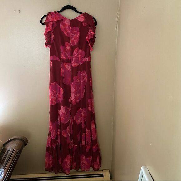 Tularosa Althea Maxi Dress in Pink Magnolia Floral chiffon maxi ruffle Revolve M - Picture 12 of 12
